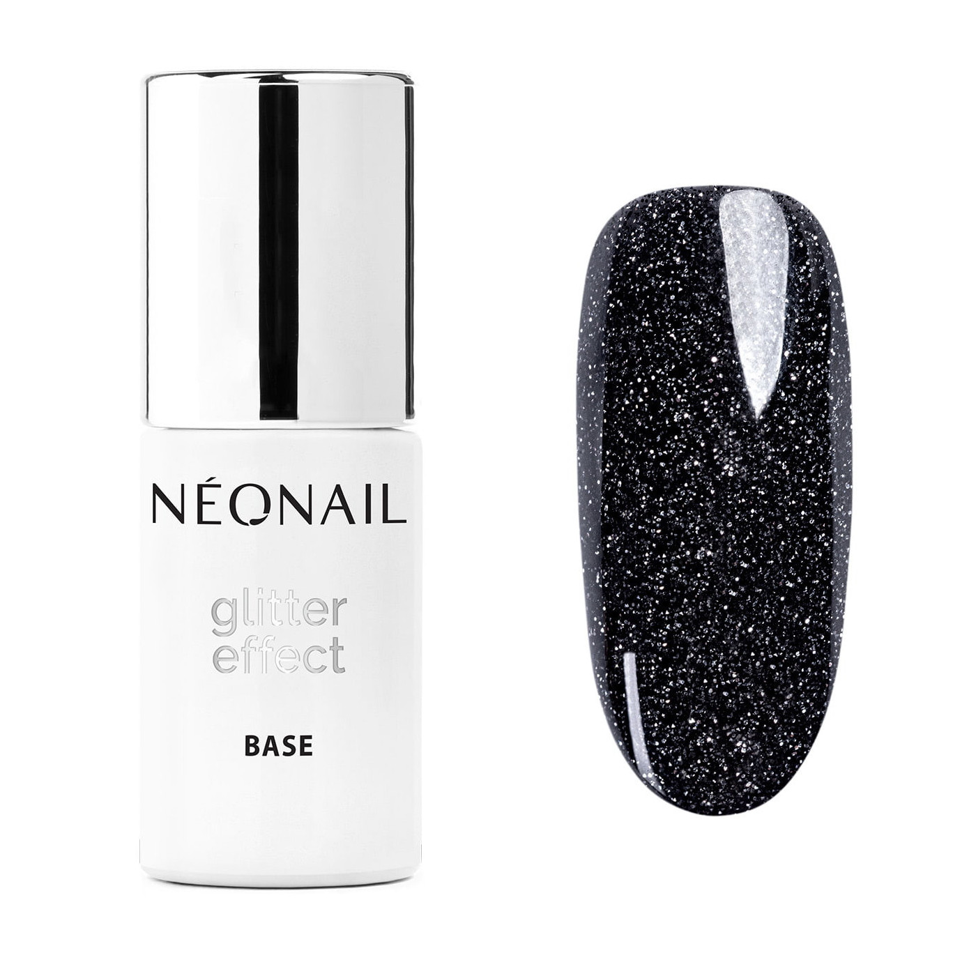 Gellak 7,2 ml - Glitter Effect Base Black Shine