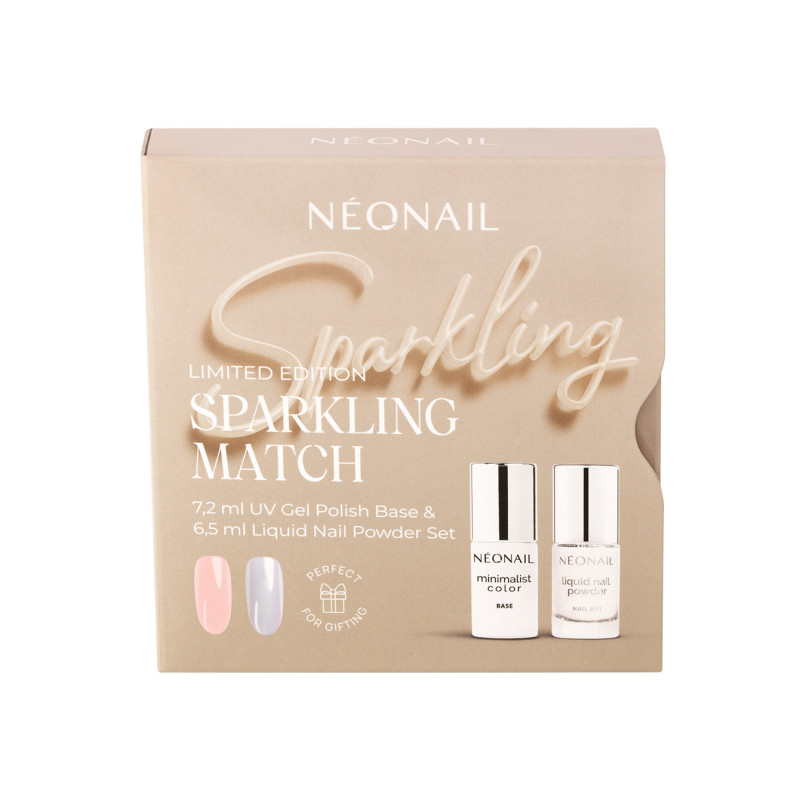 Sparkling Match Set - UV Gel Polish Base & 6,5 ml Liquid Nail Powder Sparkling Match Set - UV Gel Polish Base & 6,5 ml Liquid Nail Powder