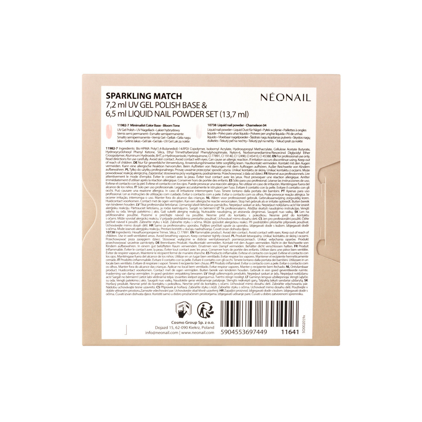 Sparkling Match Set - UV Gel Polish Base & 6,5 ml Liquid Nail Powder Sparkling Match Set - UV Gel Polish Base & 6,5 ml Liquid Nail Powder