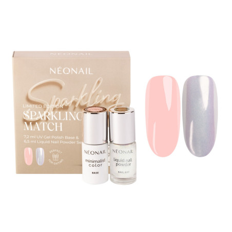 Sparkling Match Set - UV Gel Polish Base & 6,5 ml Liquid Nail Powder