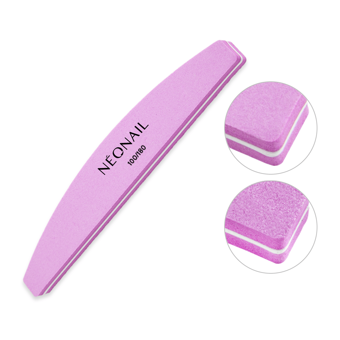 Nagelvijl in bootvorm 100/180 - roze