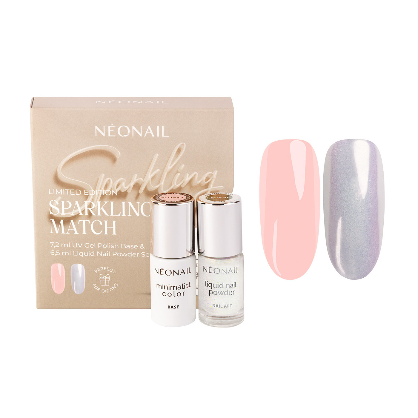 Sparkling Match Set - UV Gel Polish Base & 6,5 ml Liquid Nail Powder