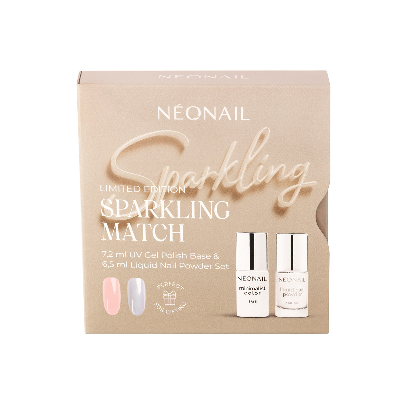 Sparkling Match Set - UV Gel Polish Base & 6,5 ml Liquid Nail Powder