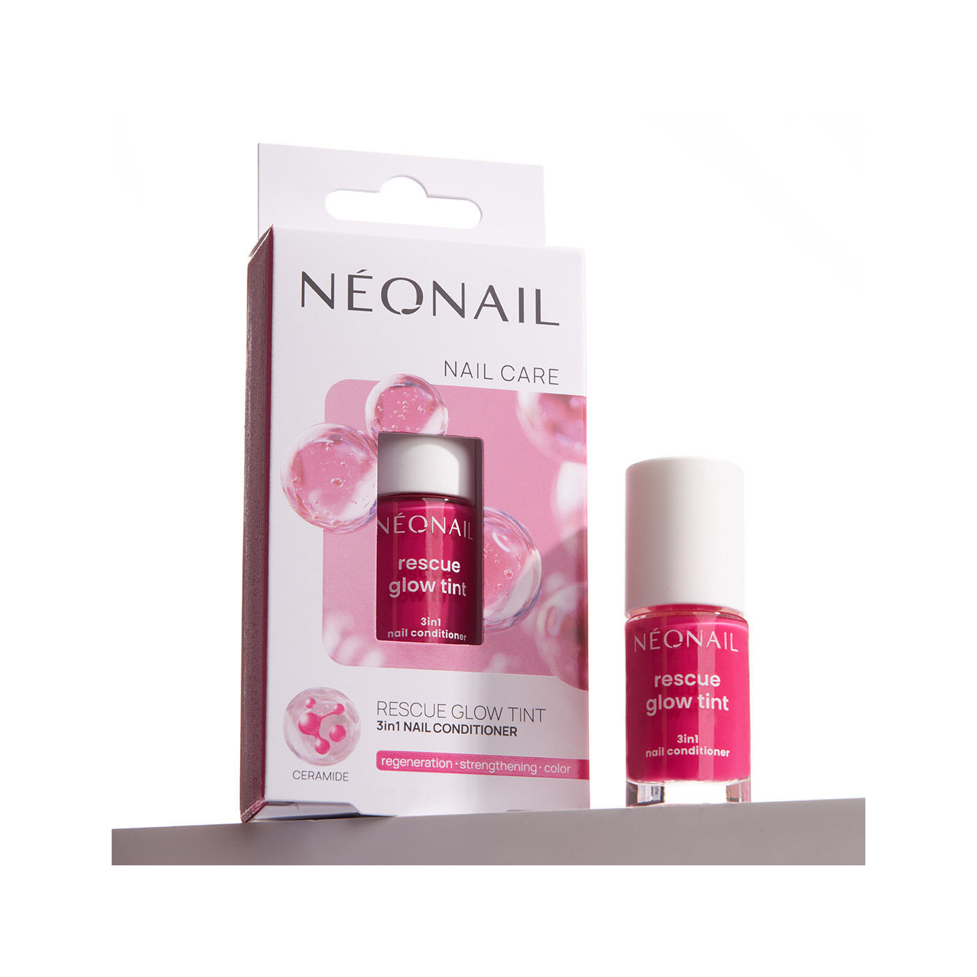 Rescue Glow Tint 3in1 Nail Conditioner Magenta Pink