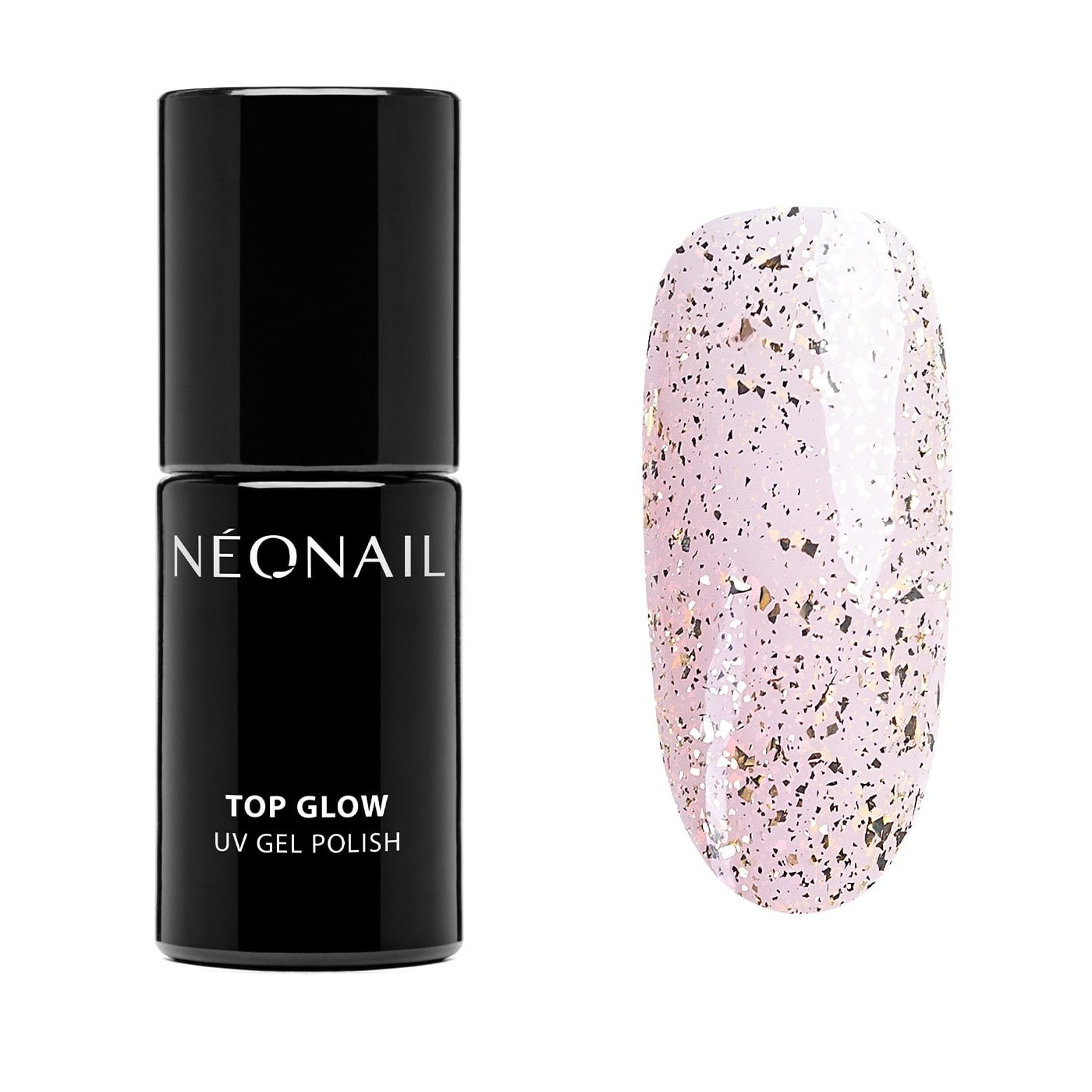 Gellak 7,2 ml - Top Glow Gold Flakes | NEONAIL Gellak 7,2 ml - Top Glow Gold Flakes | NEONAIL