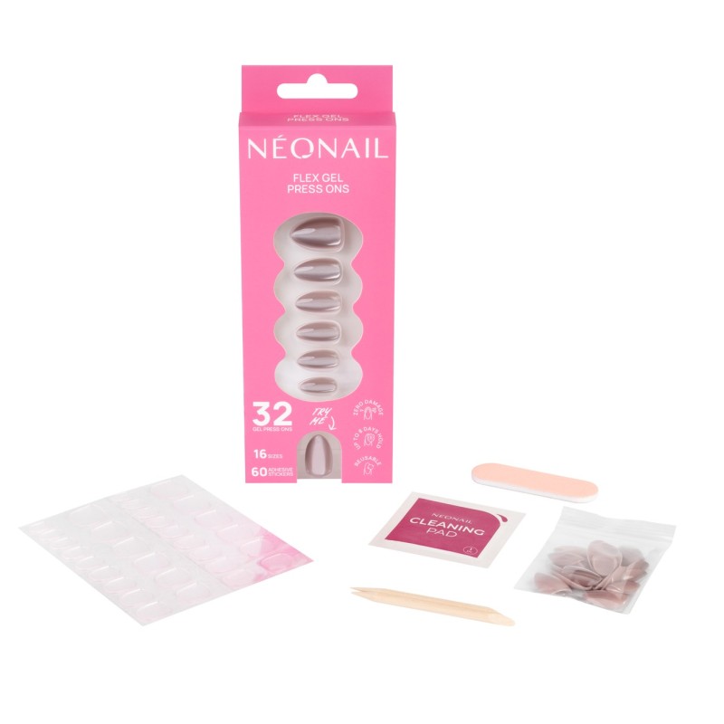 Flex Gel Press Ons 32 pc – Blush Cateye Medium Almond | NEONAIL Flex Gel Press Ons 32 pc – Blush Cateye Medium Almond | NEONAIL