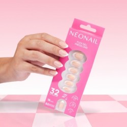 Flex Gel Press Ons 32 pc – Perfect French Medium Almond | NEONAIL Flex Gel Press Ons 32 pc – Perfect French Medium Almond | NEONAIL