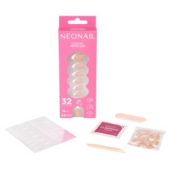 Flex Gel Press Ons 32 pc – Perfect French Medium Almond | NEONAIL Flex Gel Press Ons 32 pc – Perfect French Medium Almond | NEONAIL