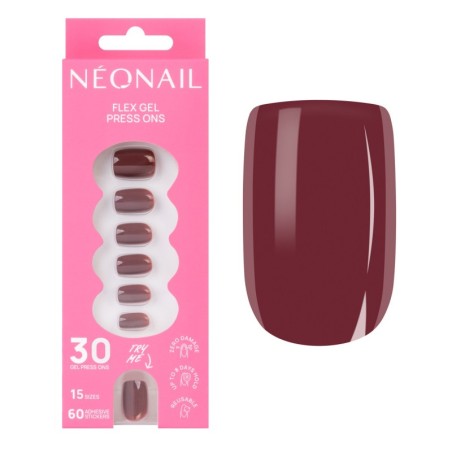 Flex Gel Press Ons 30 pc &ndash; Merlot Short Square | NEONAIL