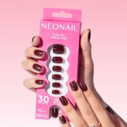 Flex Gel Press Ons 30 pc – Merlot Short Square | NEONAIL Flex Gel Press Ons 30 pc – Merlot Short Square | NEONAIL