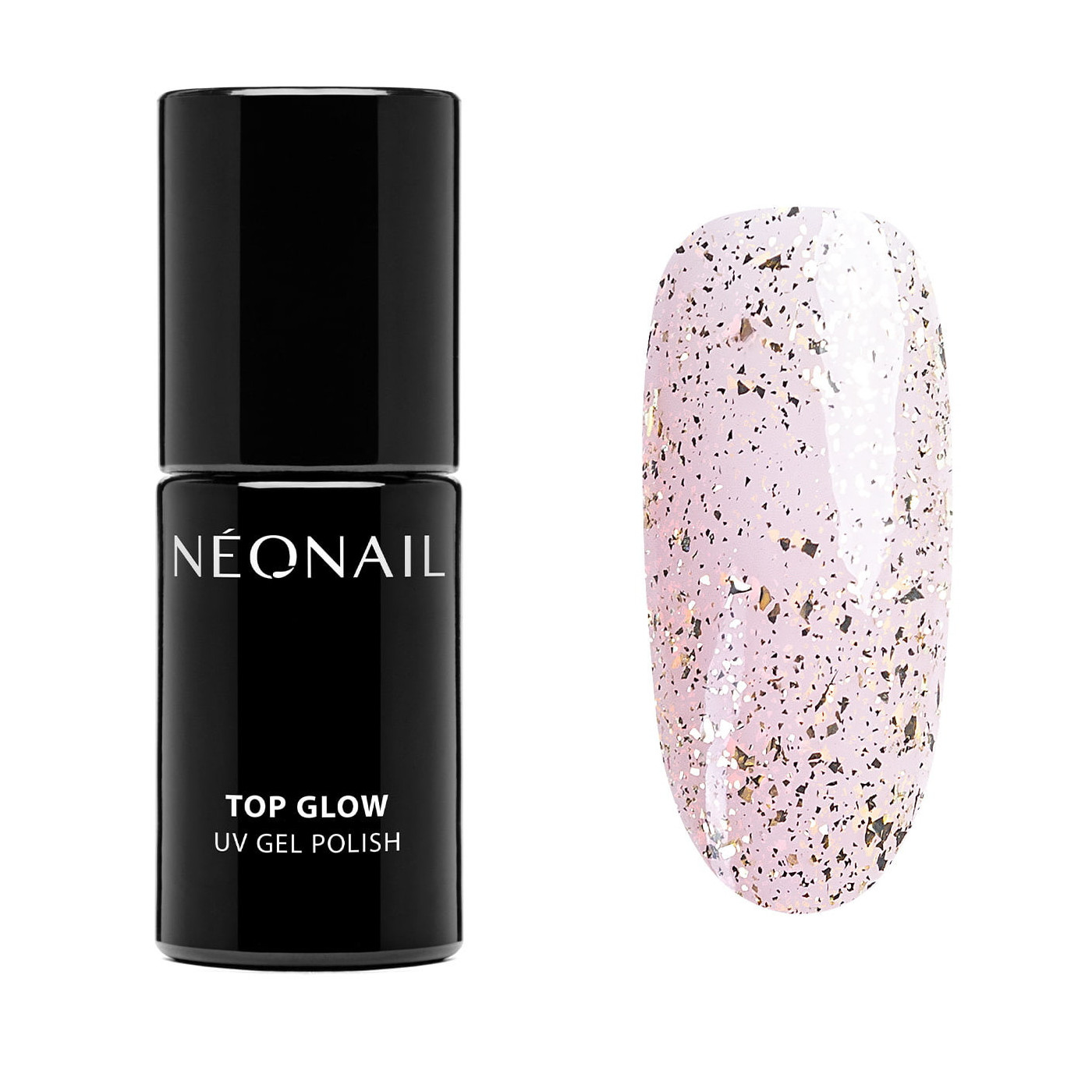 Gellak 7,2 ml - Top Glow Gold Flakes