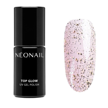 Gellak 7,2 ml - Top Glow Gold Flakes