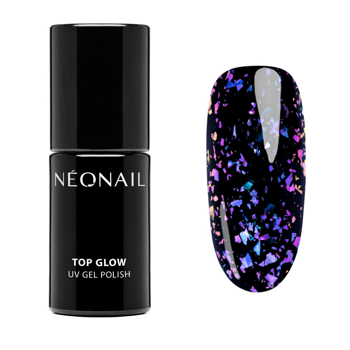 Gellak 7,2 ml - Top Glow Violet Aurora Flakes