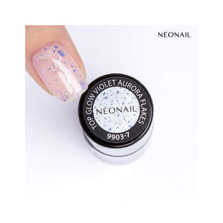 Gellak 7,2 ml - Top Glow Violet Aurora Flakes