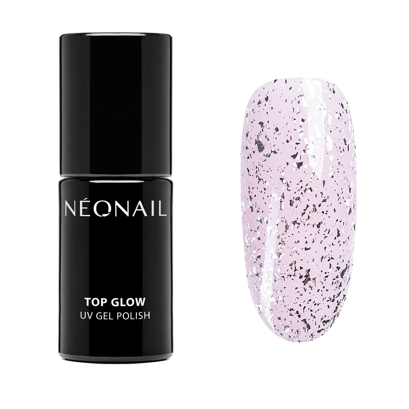 Gellak 7,2 ml - Top Glow Silver Flakes