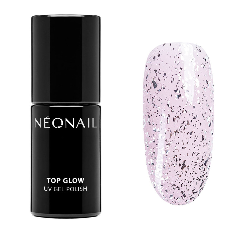 Gellak 7,2 ml - Top Glow Silver Flakes
