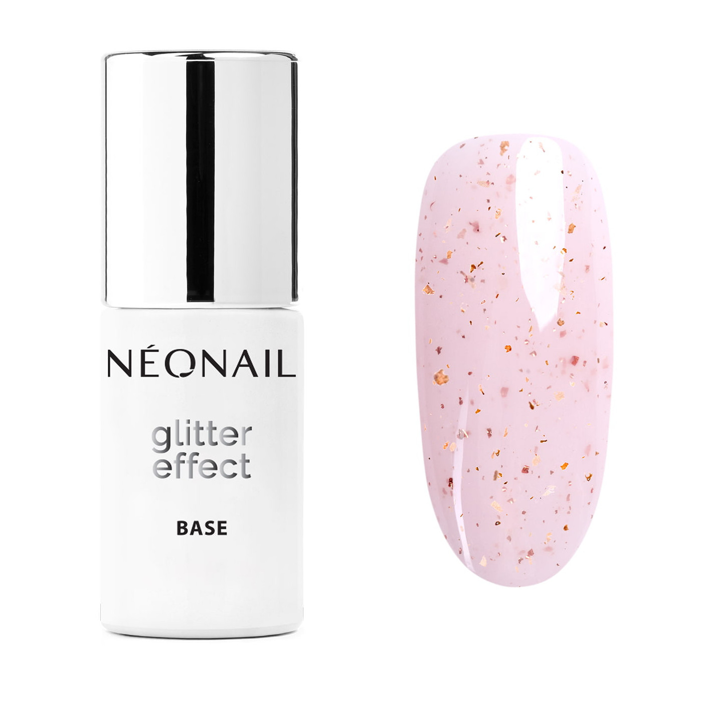 Gellak 7,2 ml - Glitter Effect Base Pink Sparkle