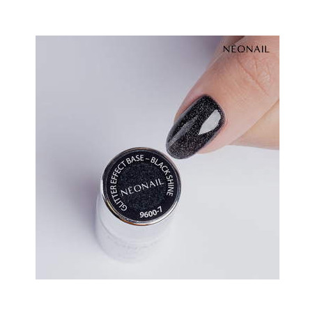 Gellak 7,2 ml - Glitter Effect Base Black Shine
