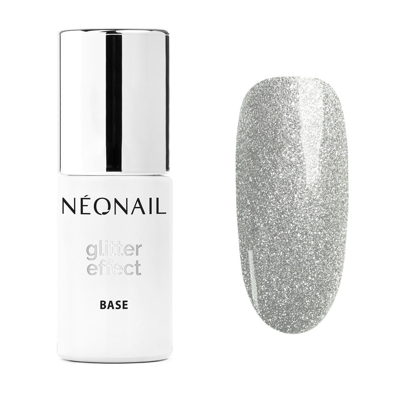 Gellak 7,2 ml - Glitter Effect Base Silver Shine