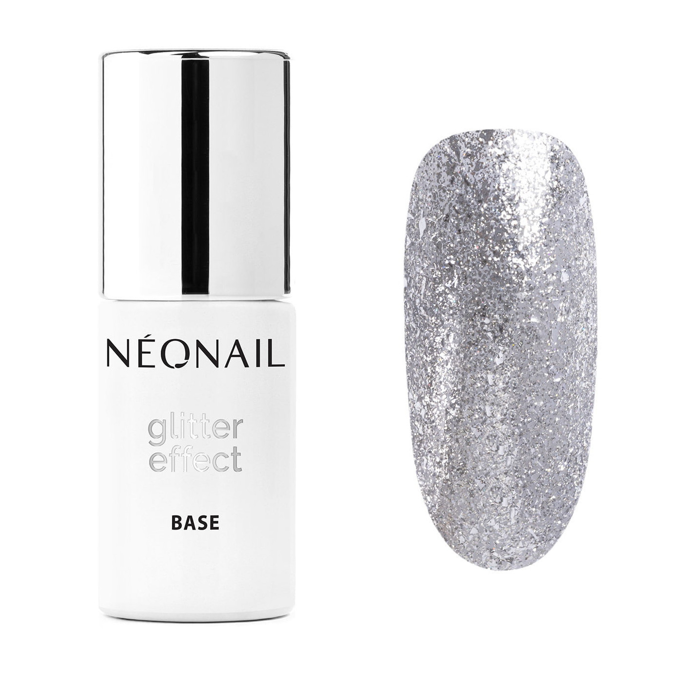 Gellak 7,2 ml - Glitter Effect Base Silver Twinkle