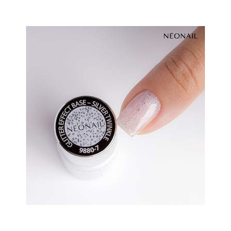 Gellak 7,2 ml - Glitter Effect Base Silver Twinkle