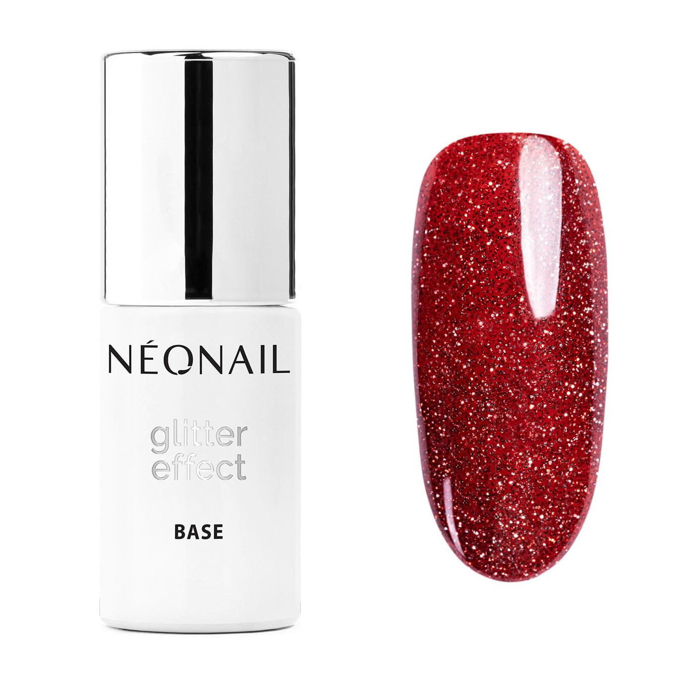 Gellak 7,2 ml - Glitter Effect Base Red Shine