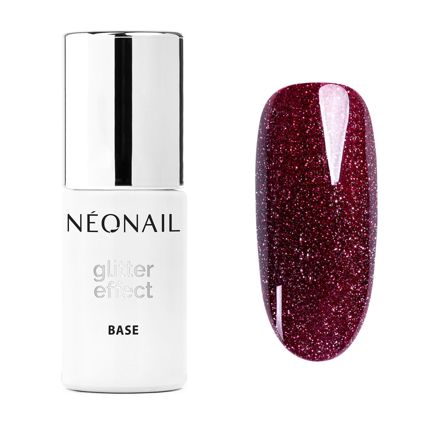 Gellak 7,2 ml - Glitter Effect Base Burgund Shine